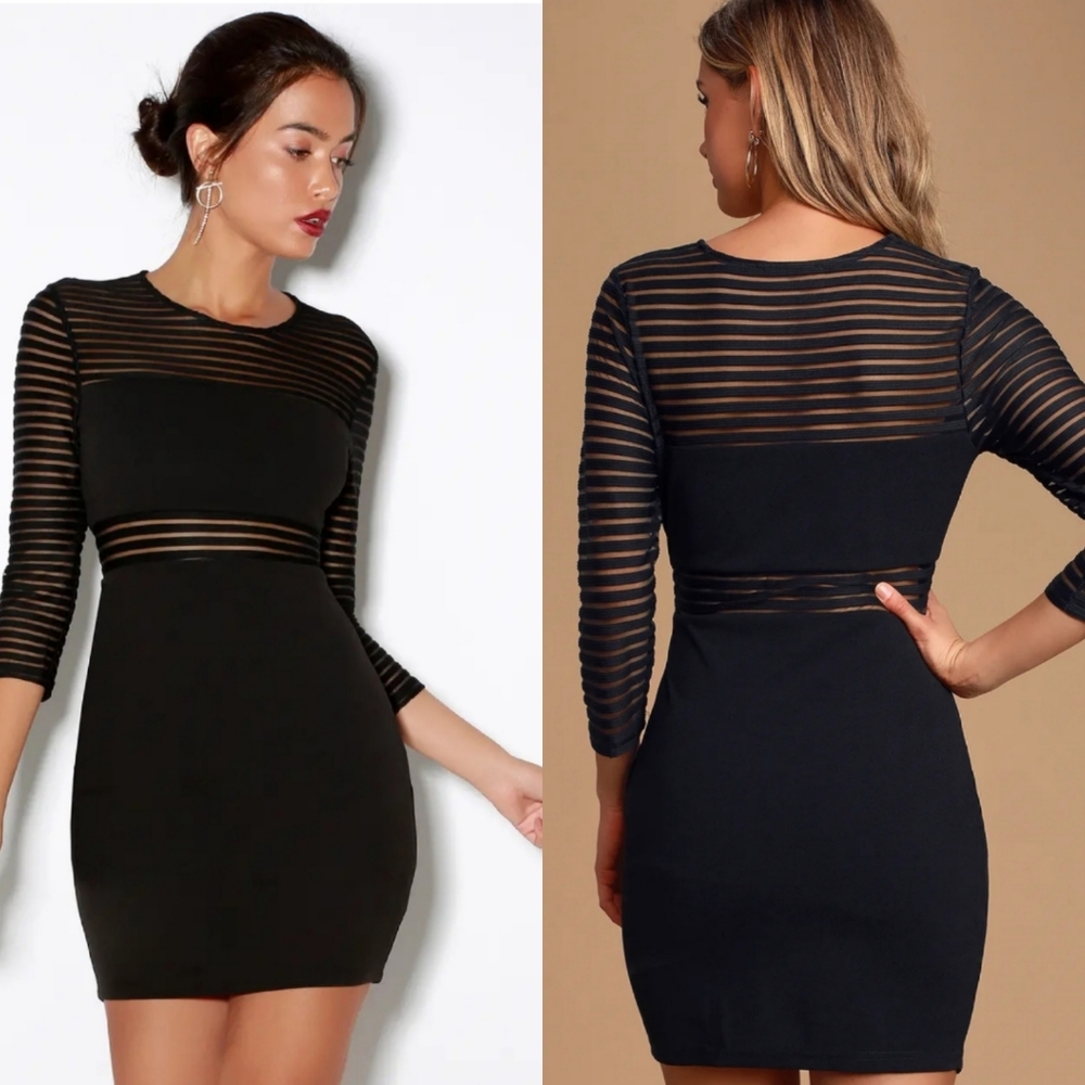 Lulu's Perfect Mesh Back Bodycon Dress Size M EUC